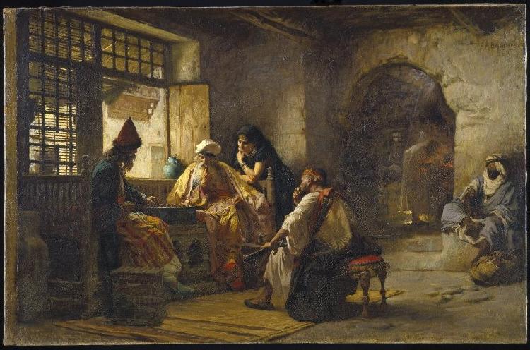 Frederick Arthur Bridgman An Interesting Game oil painting picture